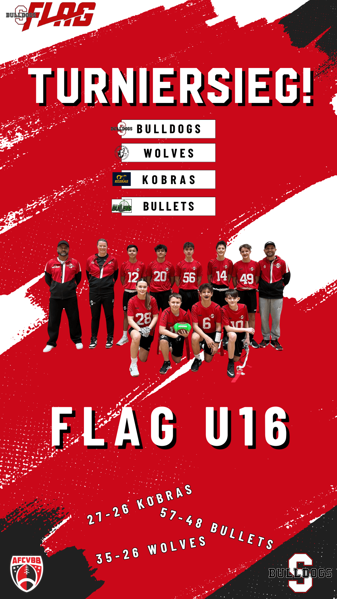 Flag u16 mit turniersieg